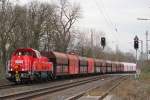 DB 265 028 am 3.3.14 mit einem Kalkzug in Ratingen-Lintorf.