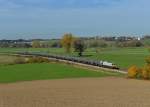 247 057 mit einem Kesselzug am 26.10.2013 bei Weidenbach.