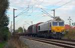 Am Zugschluss des gemischten Güterzuges von 185 060 hing am 15.10.14 bei der Durchfahrt durch Greppin 247 031 der ECR.