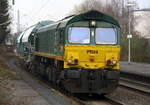 Die Class 66 PB04 von B-Logistics kommt aus Richtung Mönchengladbach-Hbf,Rheydt-Hbf,Wickrath,Beckrath,Herrath mit einem Kalkleerzug aus Oberhausen-West(D) nach Hermalle-Huy(B) und fährt durch Erkelenz in Richtung Baal,Hückelhoven-Baal,Brachelen,Lindern,Süggerrath,Geilenkirchen,Frelenberg,Übach-Palenberg,Rimburg,Finkenrath,Hofstadt,Herzogenrath,Kohlscheid,Richterich,Laurensberg,Aachen-West. 
Aufgenommen vom Bahnsteig 1 in Erkelenz. 
Bei Wolken am Kalten Nachmittag vom 13.3.2017.