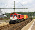 Die Class 66 DE6310  Griet  von Crossrail kommt als Umleiter mit einem MSC-Containerzug aus Germersheim(D) nach Antwerpen-Krommenhoek(B) und kommt aus Richtung