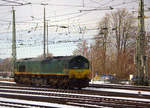 Ein Nachschuss von der Class 66 266 031-4 von Railtraxx rangiert in Aachen-West. 
Aufgenommen vom Bahnsteig in Aachen-West. 
Bei Sonne und Schnee am Kalten Nachmittag vom 31.1.2019.