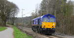 Die Class 66 653-03 von HSL-Belgium kommt als Lokzug aus Montzen(B) nach Aachen-West(D) und fährt die Gemmenicher-Rampe herunter nach Aachen-West.