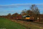 266.006 mit der Kohle DGS 68728 (Profen - Leipzig-Plagwitz Gbf -Borna (b Leipzig) - Chemnitz Küchwald) unterwegs bei Herrenhaide, 18.12.2023