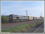 Class66 PB 14 der Crossrail Benelux NV, frher Dillen & LeJeune Cargo NV (DLC), fuhr am 10.10.2008 mit einem Containerzug am Bahnhof Frankfurt am Main-Niederrad vorbei in nrdlicher Richtung.