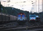 Ein Nachschuss von der Class 66 PB13  Ilse  von Crossrail rangiert in Aachen-West am Abend des 29.8.2012.