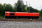 Die Class 66 DE6313 von Crossrail kommt als Lokzug aus Montzen(B) und fhrt in Aachen-West ein bei Sonne und Wolken am 1.9.2013.