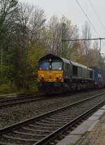 Aus Richtung Rheydt kommend ist hier die ERS 6614 mit einem Containerzug in Jchen unterwegs, am Sonntag den 24.11.2013