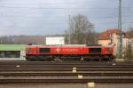 Die Class 66 DE6312  Alix  von Crossrail steht mit Motor an in Aachen-West.