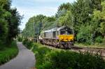 Am 18/07/2015 zog die DE6306 von Crossrail einen nur spärlich beladeten Containerzug durch Übach-Palenberg in Richtung Aachen-West.