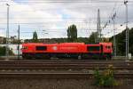 Die Class 66 DE6313 von Crossrail rangiert in Aachen-West. 
Aufgenommen vom Bahnsteig in Aachen-West. 
Bei schönem Herbstwetter am Nachmittag vom 27.9.2015.