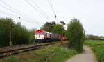 Die Class 66 DE6308  Anja  von Crossrail kommt mit viel Dieselpower die Gemmenicher-Rampe hochgefahren aus Richtung Aachen-West in Richtung Montzen/Belgien mit einem langen Containerzug aus Milano(I)