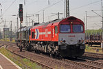 RHC DE 669 (266 069-4) mit DE 675 (266 111-4) durchfahren Duisburg-Bissingheim 10.6.2016