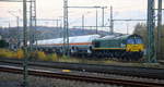 Die Class 66 PB18 von der Rurtalbahn steht mit einem Gaszug in Herzogenrath und wartet auf die Abfahrt in Richtung Heerlen(NL)   Aufegenommen von der Bicherouxstraß in Herzogenrath.