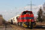 NE Mietlok 500 1567 (ex Chemion 09) am 19.3.12 mit einem leeren Kalkstaubzug bei der Durchfahrt durch Ratingen-Lintorf.