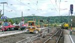 Bauarbeiten in Steinach am 5.10.11, Bild 5 von 6: Die  G1000BB  setzt von Gleis 4 auf Gleis 6 um.