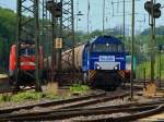 272 410-2 (V206) der Rurtalbahn steht am 10.05.2012 mit einem Kesselzug am Haken abfahrbereit in Aachen West um ber die Montzenroute nach Belgien zu fahren.