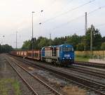 273 001-9 (OHE 1028) mit leeren Autotransportwagen in Fahrtrichtung Nienburg(Weser).