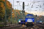Die V206 von der Rurtalbahn fhrt als Lokzug von Aachen-West nach Montzen-Gare(B) bei Sonne und Wolken am 20.10.2012.