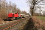 Railflex Lok3 mit einem der seltenen Güterzüge auf der oberen Ruhrtalbahn am 29.2.2020 in Fahrtrichtung Ruhrgebiet