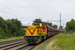 MEG 275 213 mit Kohlezug nach Wählitz am 28.07.2021 in Schkortleben.