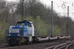 DuisportRail 275 635 zog am 17.4.13 zwei KLV Wagen durch Duisburg-Rheinhausen.