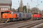 RBH 823 rangierte mit RBH 121 und RBH 112 am 4.3.14 in Gladbeck-West.