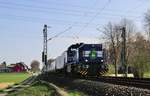 Mitzieher 1277 805-8 D-VL am 22.03.17, die an Siemens  PCW  vermietete Lok befördert einen Thameslink Britische Class 700 Richtung Aachen.