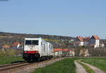 285 106-1 und 285 103-8 als Tfzf ***** (Friedrichshafen Gbf-Kassel Rbf) bei Scheer 20.4.19