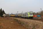 185 119-4 (Captrain) zu sehen am 09.03.21 in Pößneck oberer Bahnhof.