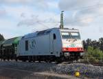 Die ITL ist an drei Tagen mit drei verschiedenen Lokomotiven mit der Beschotterung auf der Baustelle Nassenheide-Lwenberg KBS 205 beschftigt.