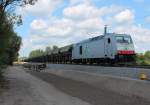 Die ITL ist an drei Tagen mit drei verschiedenen Lokomotiven mit der Beschotterung auf der Baustelle Nassenheide-Lwenberg KBS 205 beschftigt.