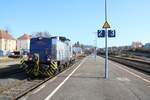 Bayernhafen Bahnservice 293 515-3 in Aschaffenburg Süd Bhf am 23.02.18 auf dem Hafenbahngleis