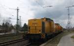 Am 23.03.2014 kam 293 008&293 010 mit einem Wagen aus Richtung Salzwedel nach Stendal und ging nach einer Kaffeepause weiter in Richtung Magdeburg.