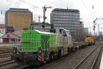 Unbekannte Vossloh DE18 bei der Überführung nach Ludwigshafen am 26.1.14 in Düsseldorf-Rath.