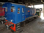 Die Diesellokomotive RCT 36274 der Britischen Rheinarmee steht im Eisenbahnmuseum Arnstadt.