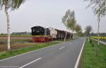 V36 005 mit Fotogterzug am 29.04.2012 zwischen Wachendorf und Sstedt