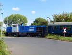 Flex 275 842-3 mit dem Theaterzug  Das Letzte Kleinod , am 07.09.2020 auf dem Anschlussgleis vom Siemens Generatorenwerk in Erfurt.