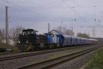 MRCE MaK G1206 + Regental Cargo MaK G1206 mit einem Kalkzug nach Flandersbach in Ratingen-Lintorf am 01.04.2011