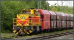 Ein kurzer Halt auf das Ausweichgleis fr diese Mak G1206 (546) mit einen Kalkleerzug am Haken.Bildlich festgehalten im Mai 2013 in Ratingen-Lintorf.