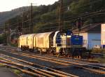 V 2107 (92 80 1276 006-4 D-MWB) zu sehen am 12.08.14 in Gemünden am Main in den letzten Sonnenstrahlen.