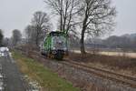 Aus Wildenrath kommt PCW Nr.11/0650 146-0 eine G6 Lz beim Wickrather Industriegebiet gen Rheydt Rangierbahnhof gefahren.