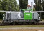 am 16.08.2013 stand die Vossloh-Lok G6(650 114-8) im Rostocker Hbf und musste warten bis die S-Bahn von Warnemnde drin war.