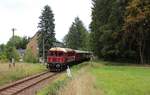 107 018 fuhr am 08.09.19 von Schwarzenberg nach Schleiz.