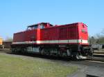 13. Leipziger Eisenbahntage am 29.03.2014 im Plagwitzer Eisenbahnmuseum: 112 708 (V100 Baujahr 9/1974)