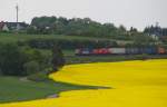 Bahnstreik IV - Der Containerzug nach Hof war immer schon eine Privatbahnleistung.