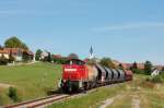 294 816 mit Gterzug am 31.08.2009 bei Gebenbach (Strecke Amberg-Schnaittenbach)