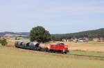 294 816 mit Gterzug am 31.08.2009 bei Mimbach (Strecke Amberg-Schnaittenbach)