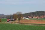 294 676 mit Gterzug am 23.04.2010 bei Mimbach (Strecke Amberg-Schnaittenbach)