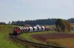 294 601 mit Gterzug bei Burgstall am 08.10.2010. (Strecke Amberg-Schnaittenbach)